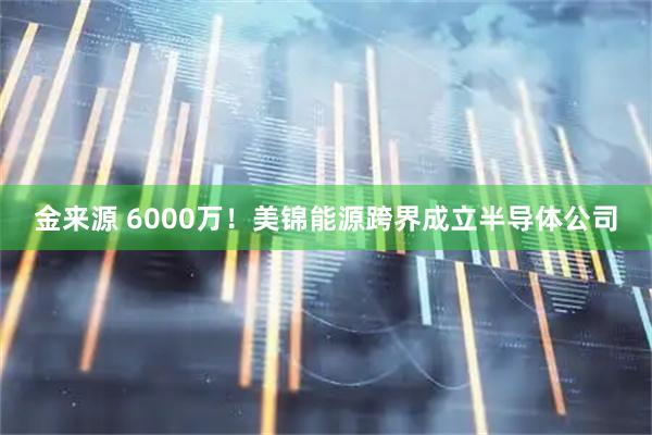 金来源 6000万！美锦能源跨界成立半导体公司