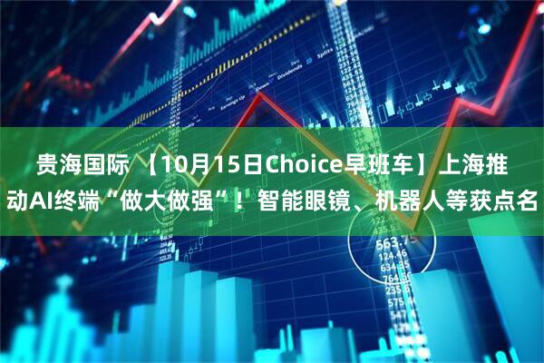 贵海国际 【10月15日Choice早班车】上海推动AI终端“做大做强”！智能眼镜、机器人等获点名