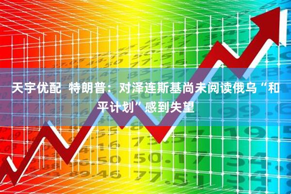 天宇优配  特朗普：对泽连斯基尚未阅读俄乌“和平计划”感到失望