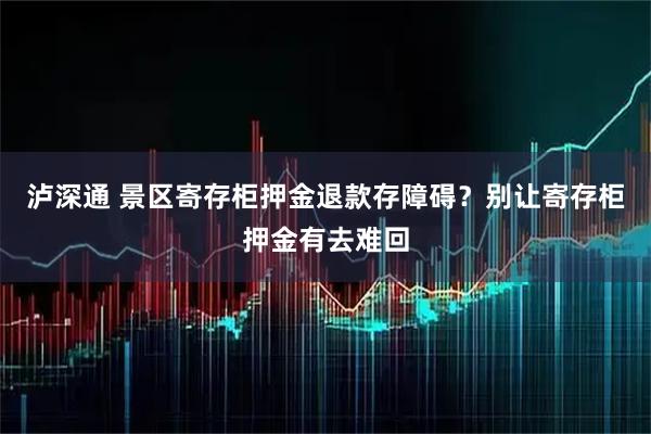 泸深通 景区寄存柜押金退款存障碍？别让寄存柜押金有去难回