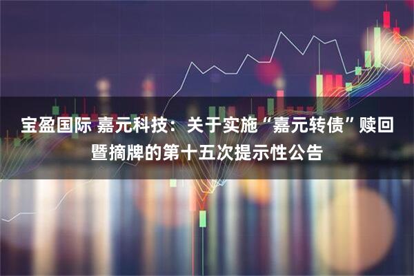 宝盈国际 嘉元科技：关于实施“嘉元转债”赎回暨摘牌的第十五次提示性公告